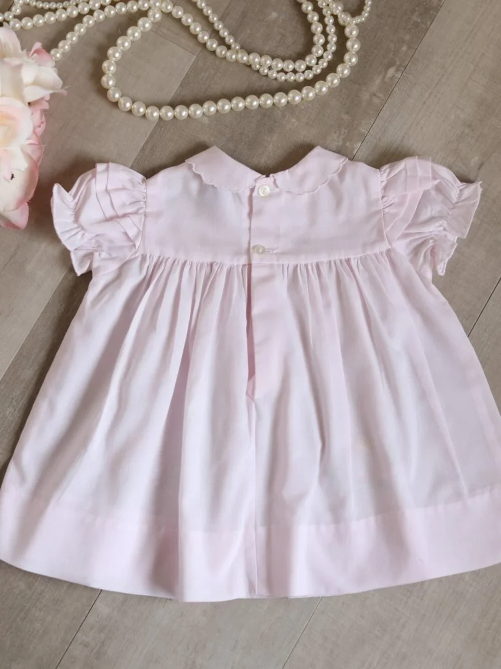 Pink Heirloom Dress with Bloomer Vintage Feltman Brothers Friedknit Butterfly 6M